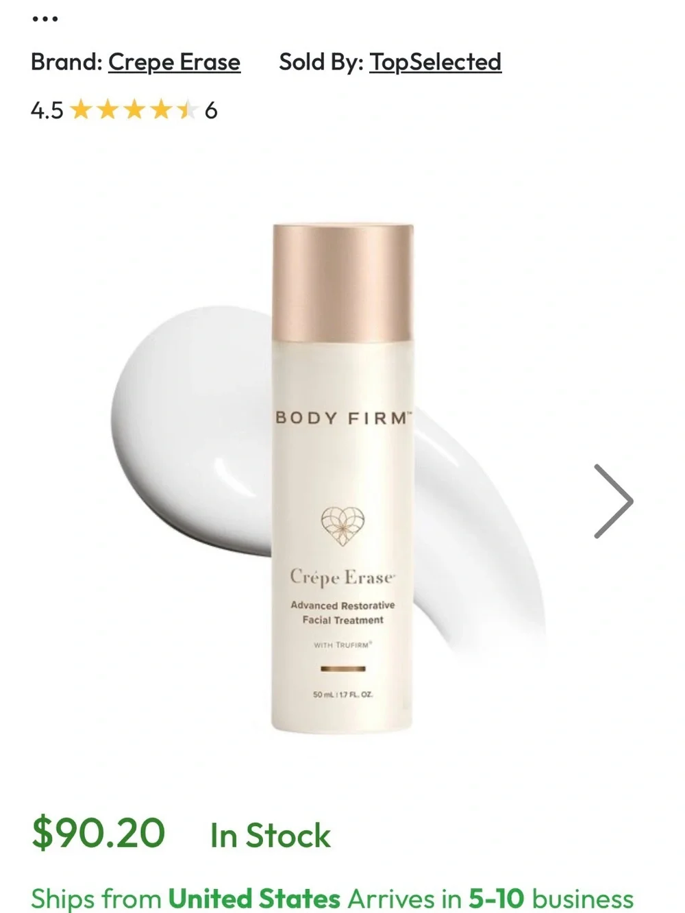 Crèpe Erase Body Firm Advanced Restorative Facial Treatment - White & Rose Gold